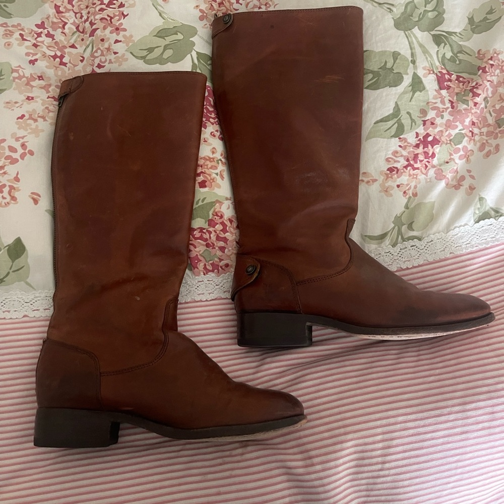Frye boots red brown riding boots
